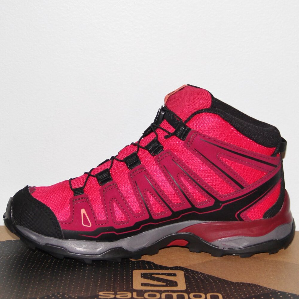 Salomon X-Ultra Mid GTX J Gore-Tex Waterproof Hiking Boots Girls 4 5 Pink - Picture 4 of 7
